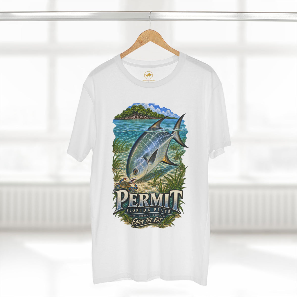 Permit Fishing Shirt, Florida Keys Flats Fly Fishing Tee, Saltwater Angler Graphic.