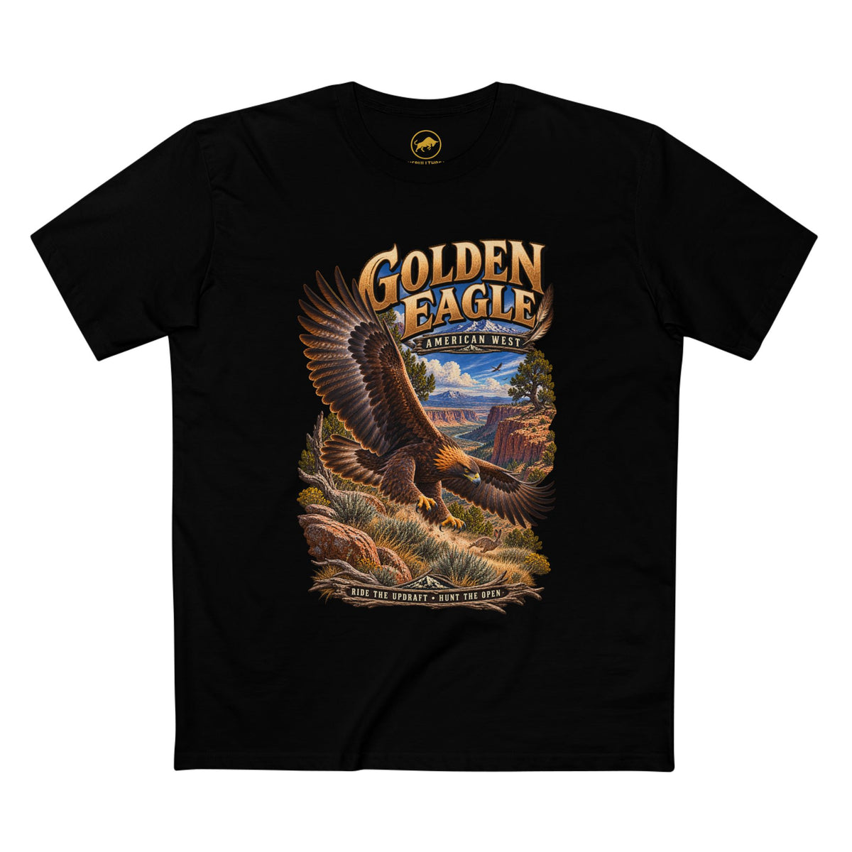 Golden Eagle Shirt, American West Wildlife Tee, Western Bird of Prey Graphic T-Shirt, Raptor Nature Gift.