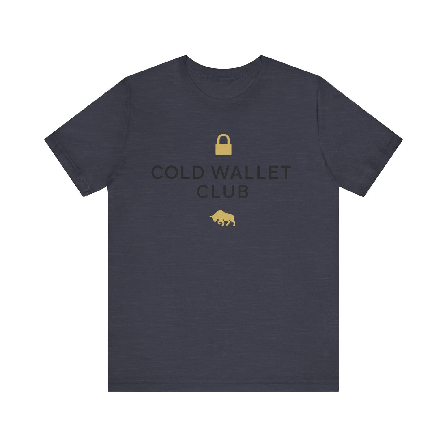 Premium Crypto Investor Shirt - Cold Wallet Club Gold Lock & Bull Design by TheBullThread