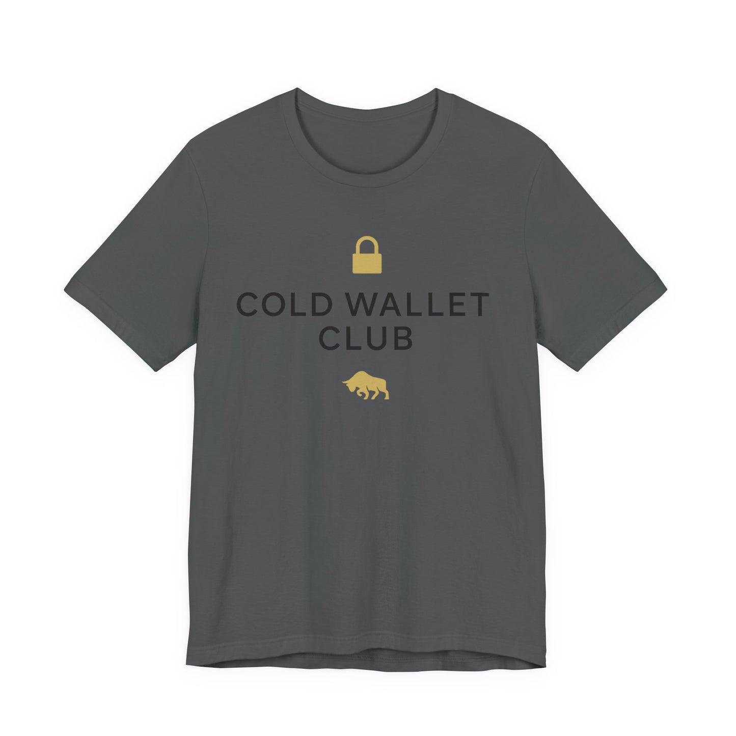 Premium Crypto Investor Shirt - Cold Wallet Club Gold Lock & Bull Design by TheBullThread