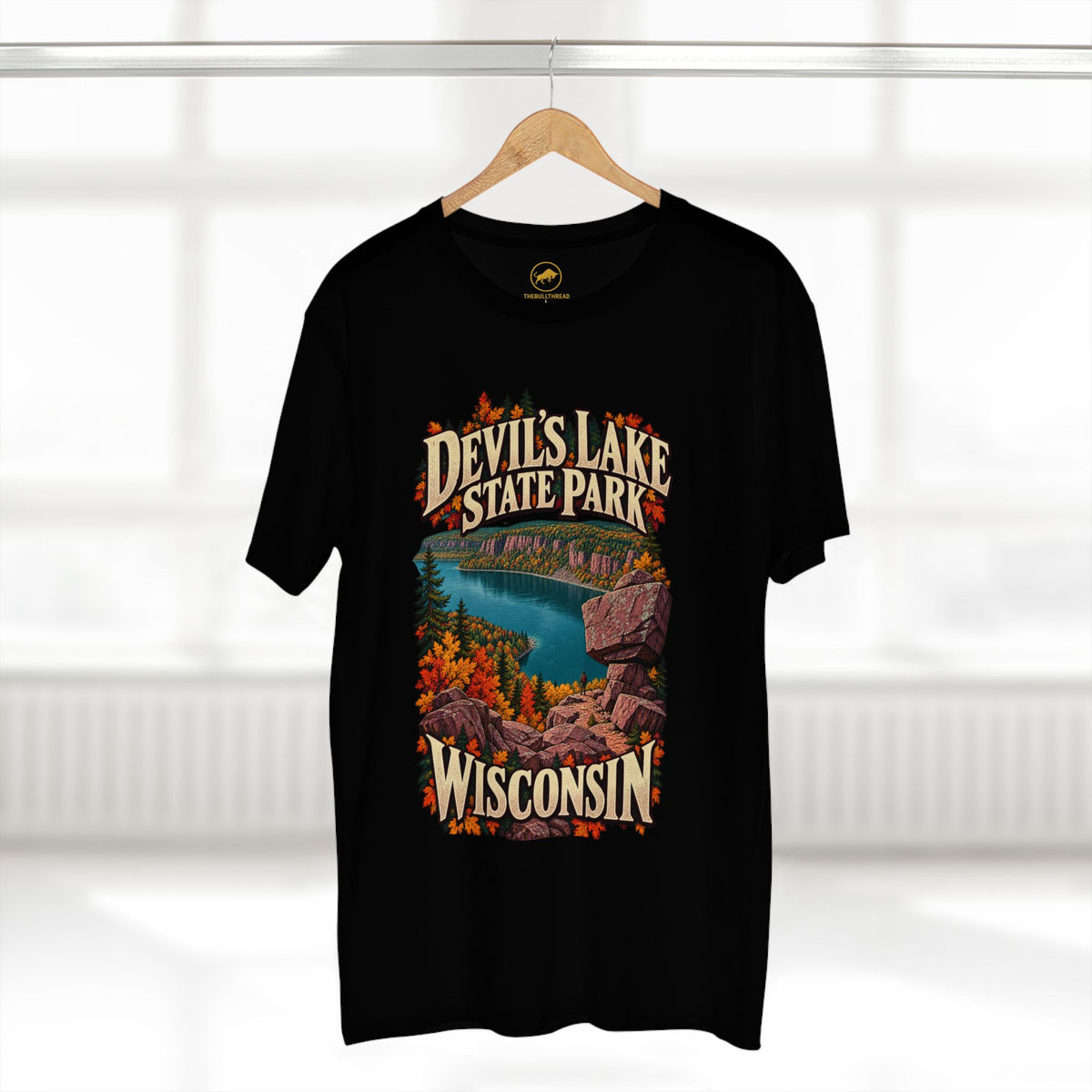 Devil's Lake State Park Shirt, Wisconsin Quartzite Bluff Hiking Tee, Autumn Travel Gift.
