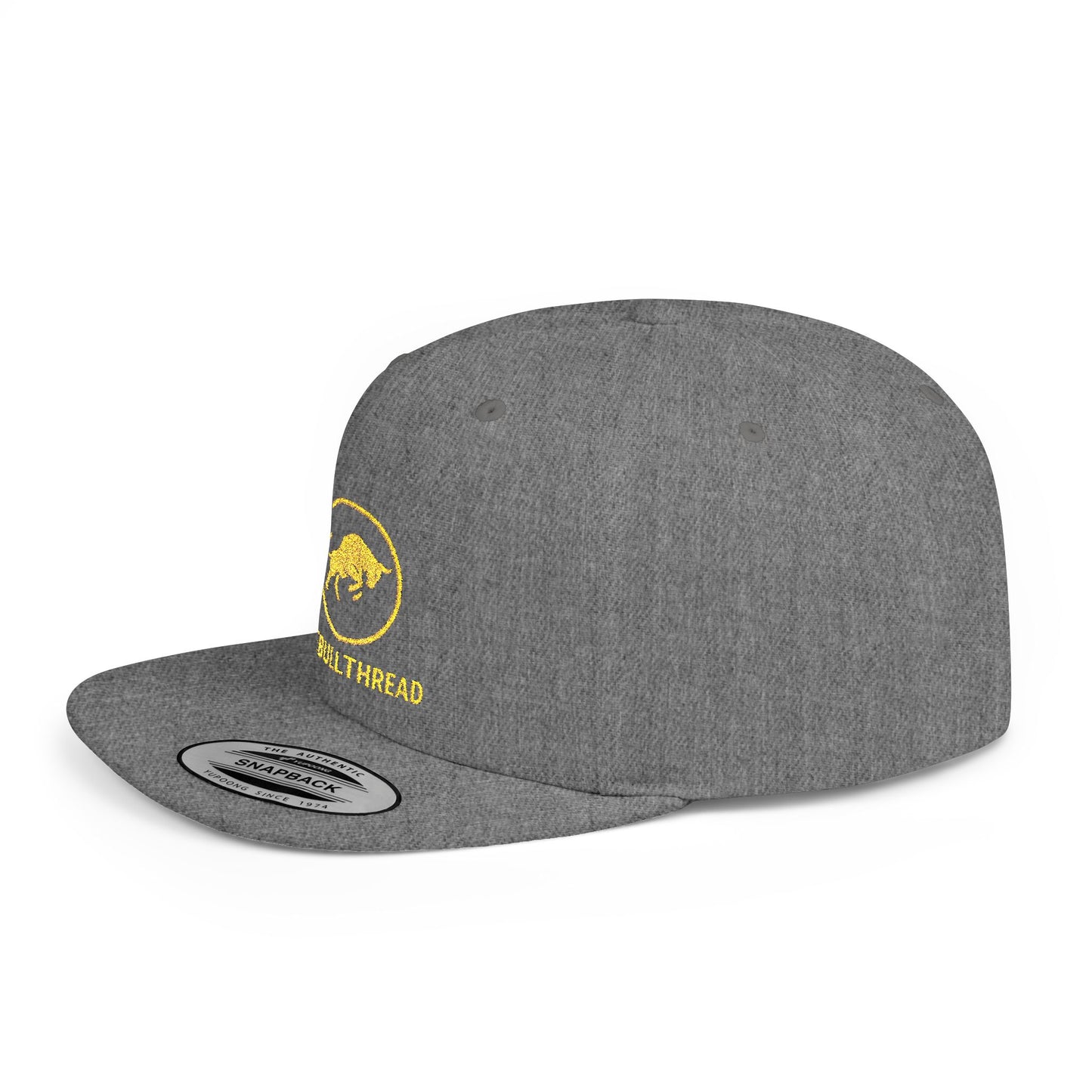 Premium Embroidered Snapback Hat - 6089M Flat-Bill Crypto Cap by TheBullThread