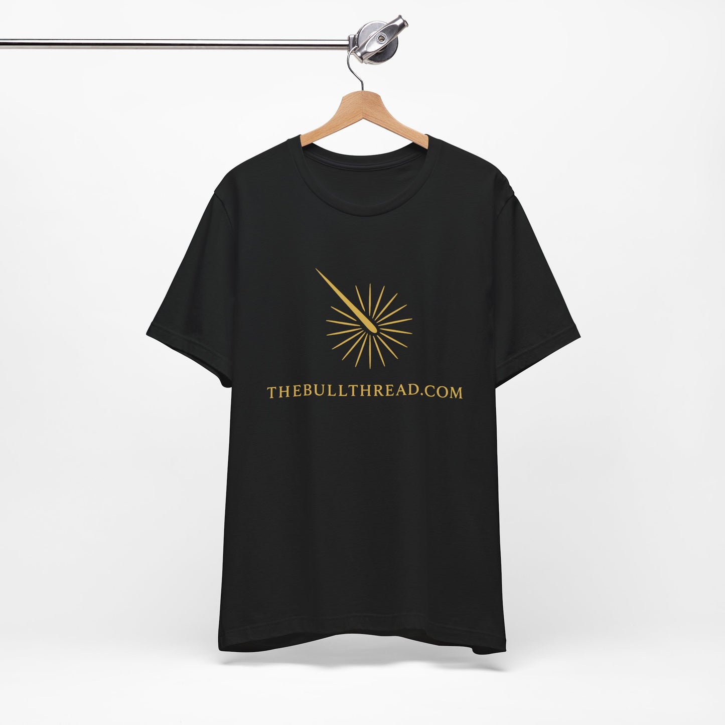I Am Light Motivational Shirt - Gold Sunburst Beam Graphic Tee | Premium Black Streetwear with Inspirational Quote Back | TheBullThread