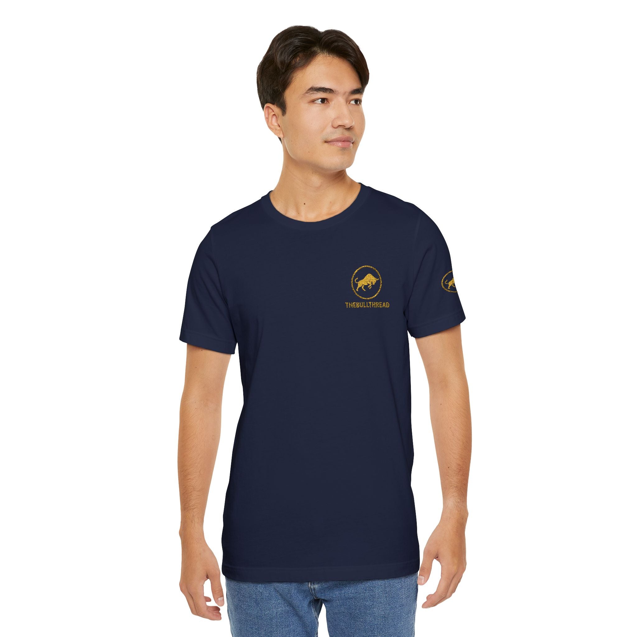 Classic Embroidered Tee - Premium Gold Bull Ring Logo by