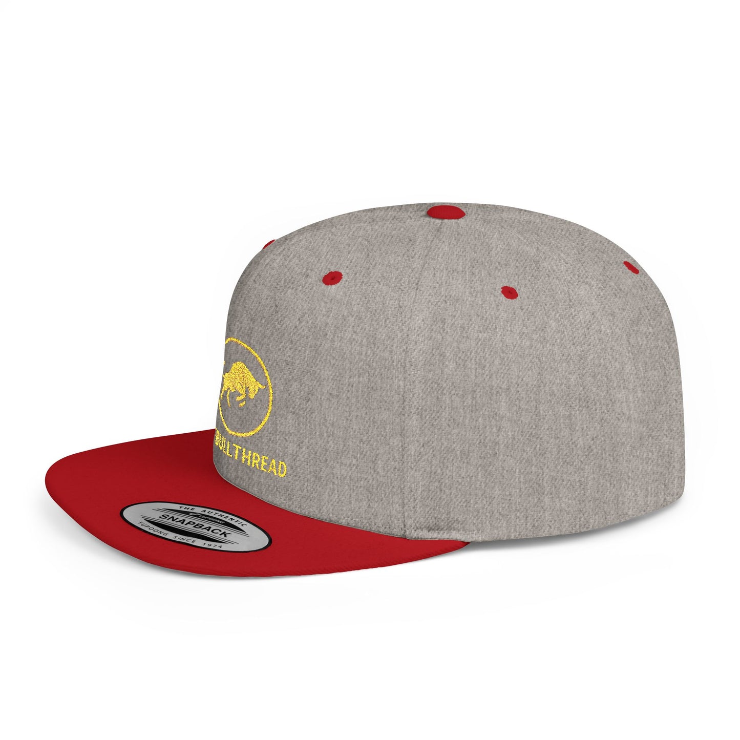 Premium Embroidered Snapback Hat - 6089M Flat-Bill Crypto Cap by TheBullThread
