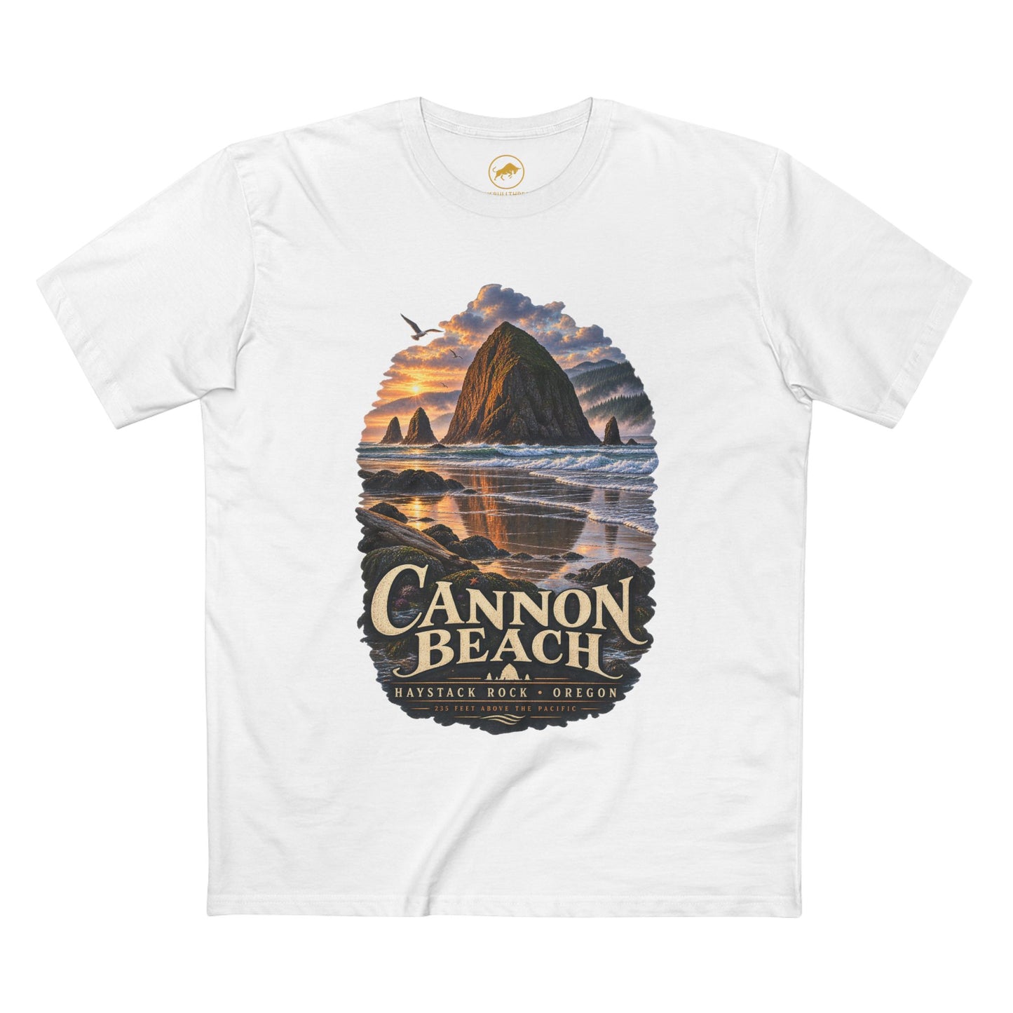 Cannon Beach Oregon Shirt, Haystack Rock T Shirt, Oregon Coast Graphic Tee, Pacific Northwest PNW Travel Shirt, Coastal Vacation Gift.