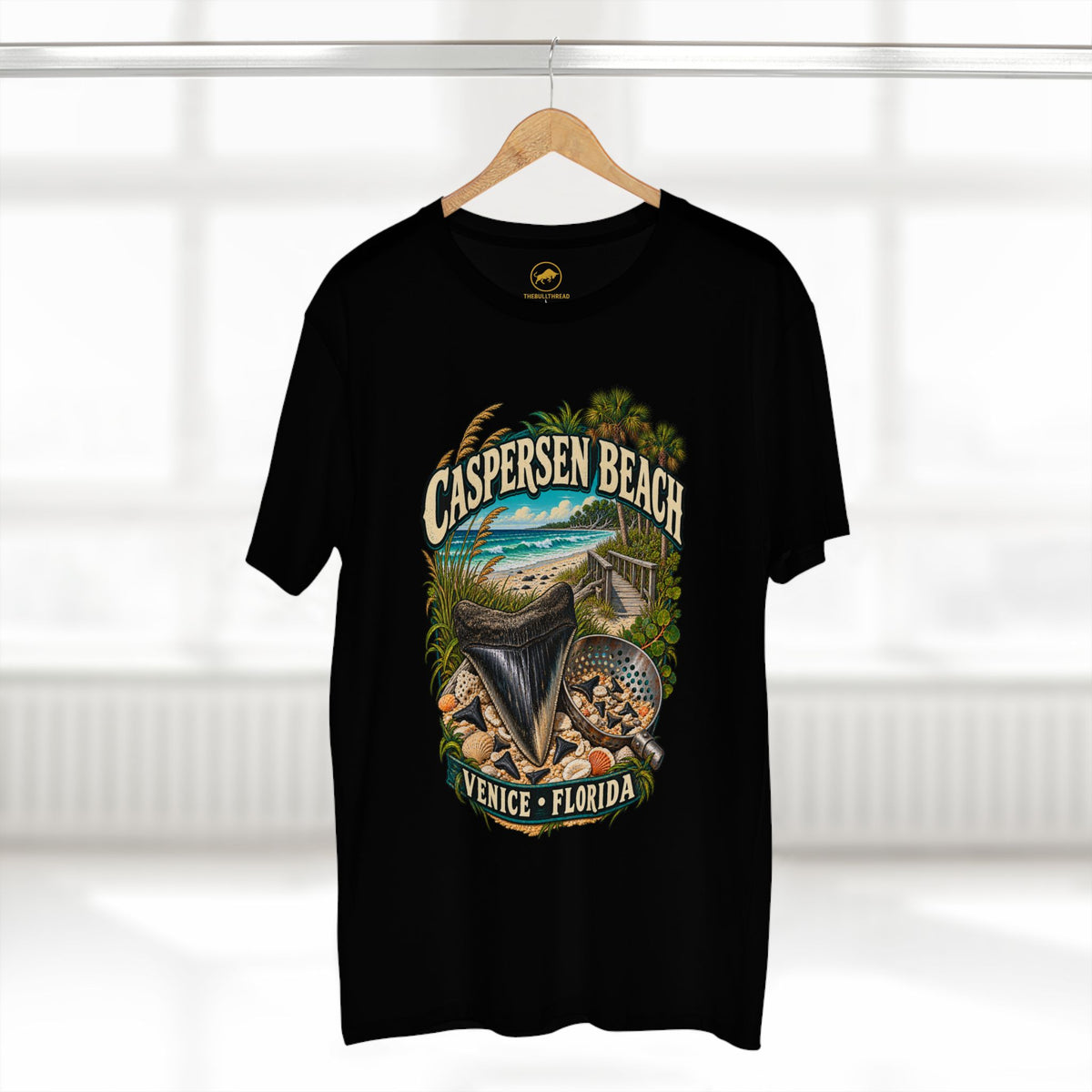 Caspersen Beach Shirt, Venice Florida Fossil Shark Tooth Hunting Tee.