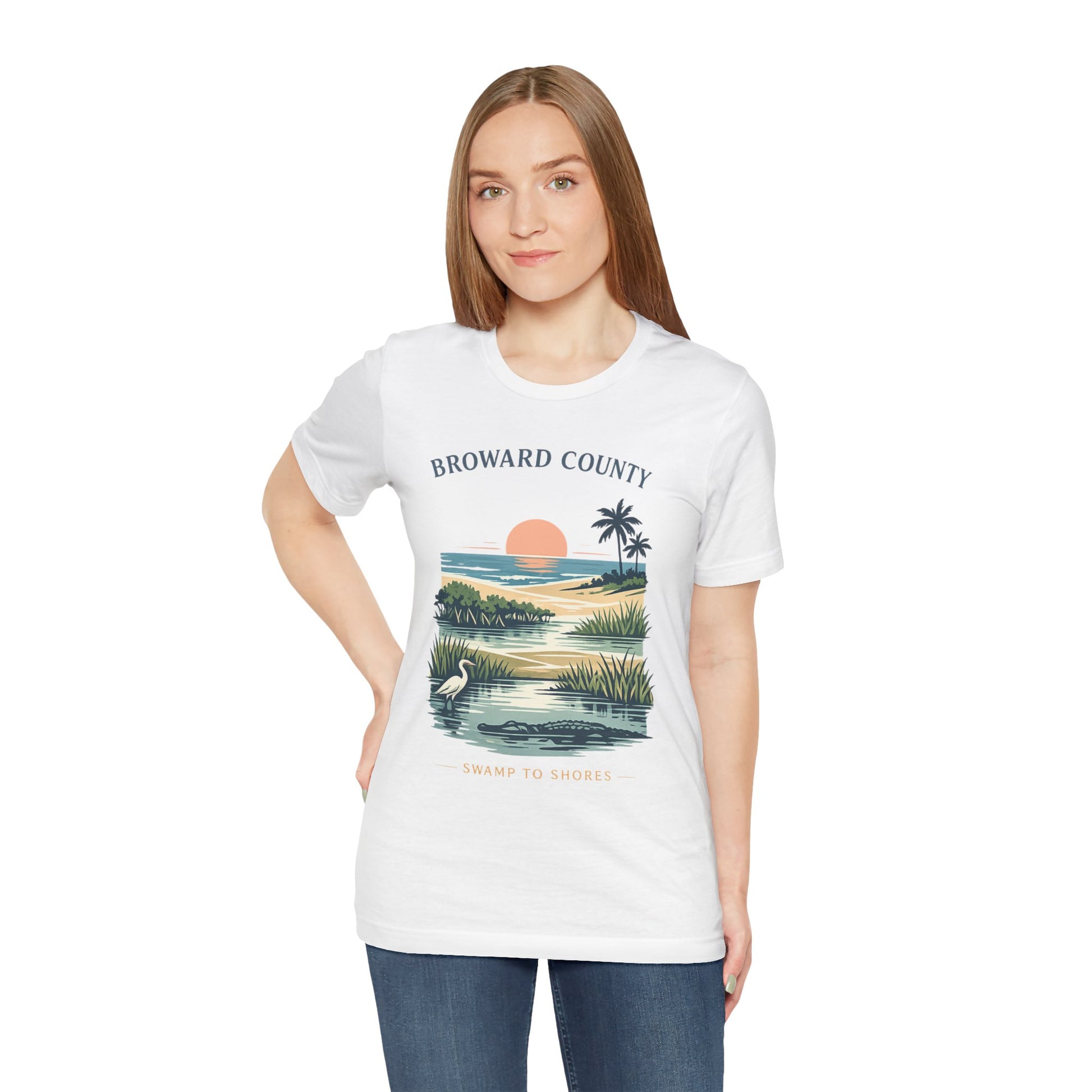 Broward County Florida Shirt - Everglades to Ocean Nature Tee, South Florida Graphic T Shirt, Coastal Art Gift, Mangrove Sunset Shirt.