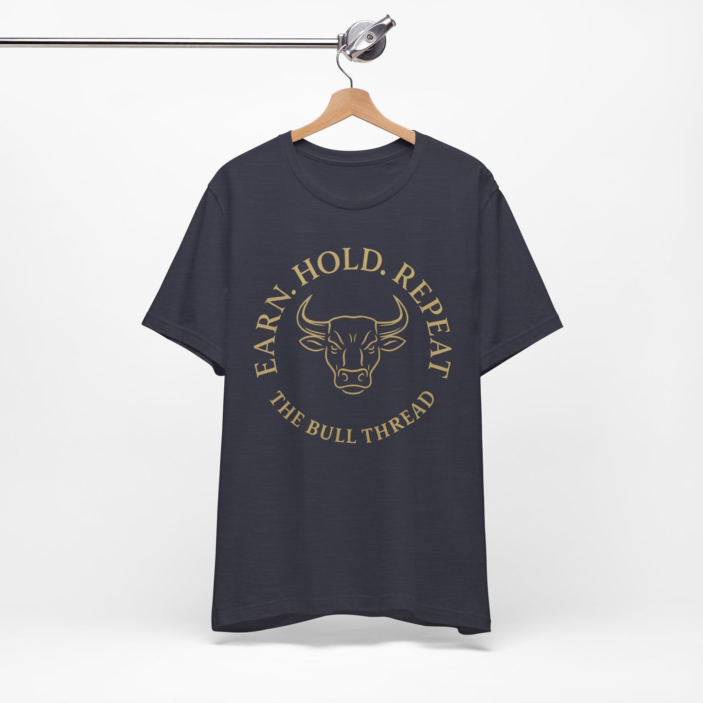 Premium Crypto Investor Tee - Earn Hold Repeat Emblem by TheBullThread