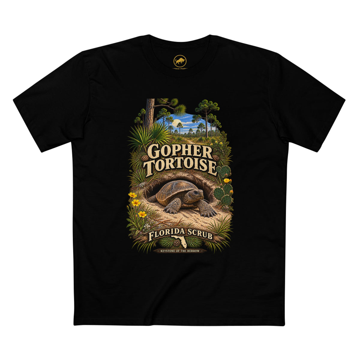Gopher Tortoise Shirt, Florida Scrub Wildlife Graphic Tee, Natural History T-Shirt