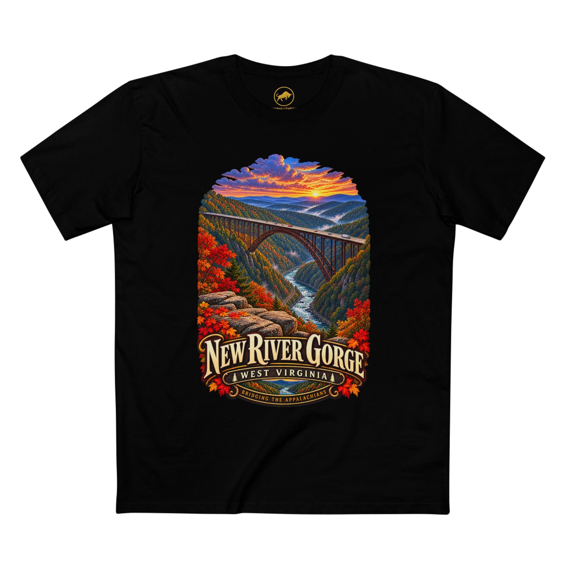 New River Gorge Scenic Bridge Tee | West Virginia Fall Landscape.