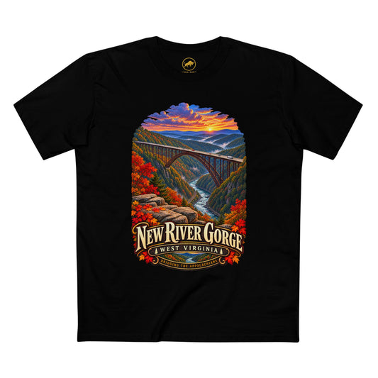 New River Gorge Scenic Bridge Tee | West Virginia Fall Landscape.