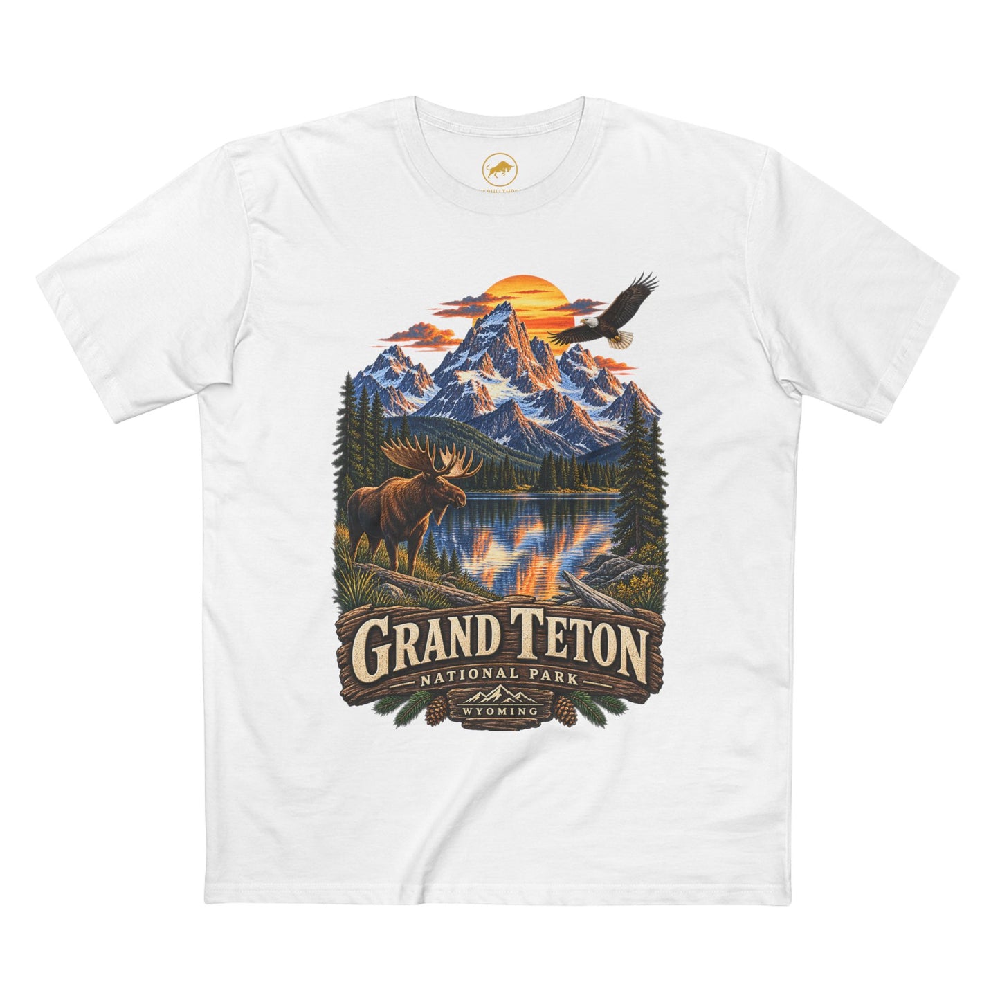 Grand Teton National Park Shirt, Wyoming Moose Mountain Graphic Tee, Rocky Mountain Wildlife T-Shirt, Vintage Outdoor Adventure Gift.