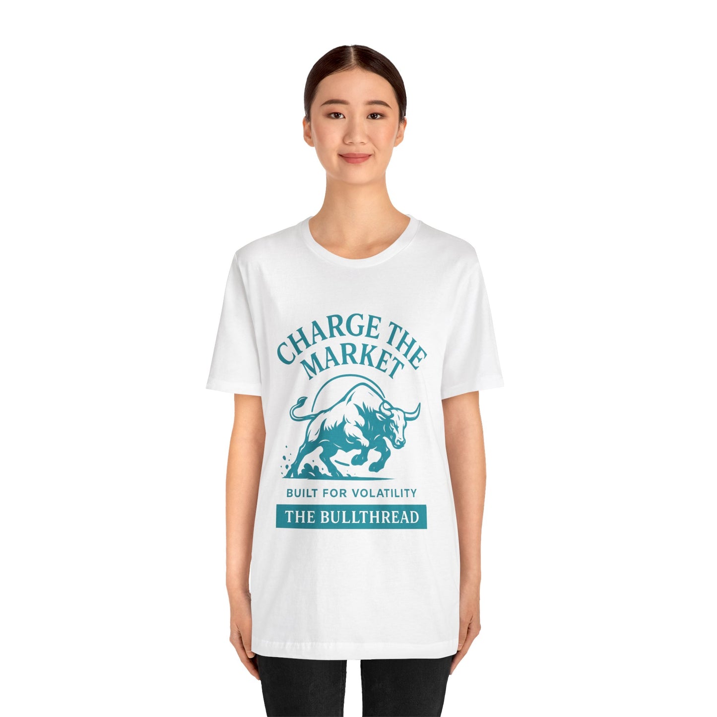 Charge the Market - Turquoise Bull Crypto Investor Shirt.