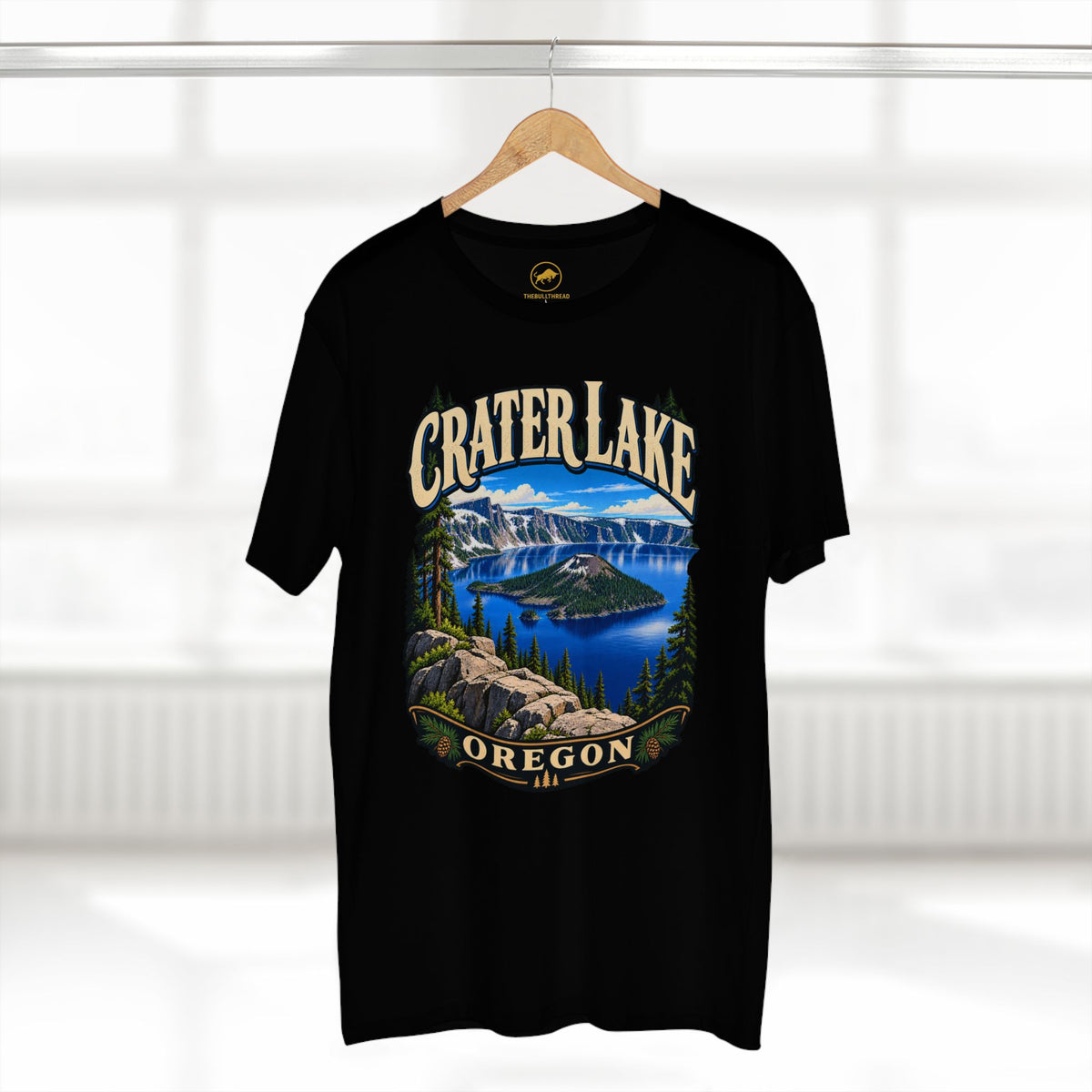 Crater Lake Oregon Shirt - Wizard Island Caldera Landscape Tee