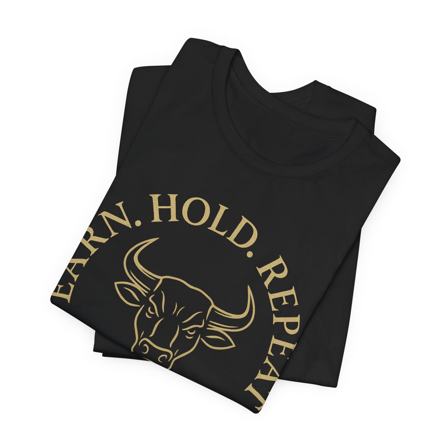 Premium Crypto Investor Tee - Earn Hold Repeat Emblem by TheBullThread