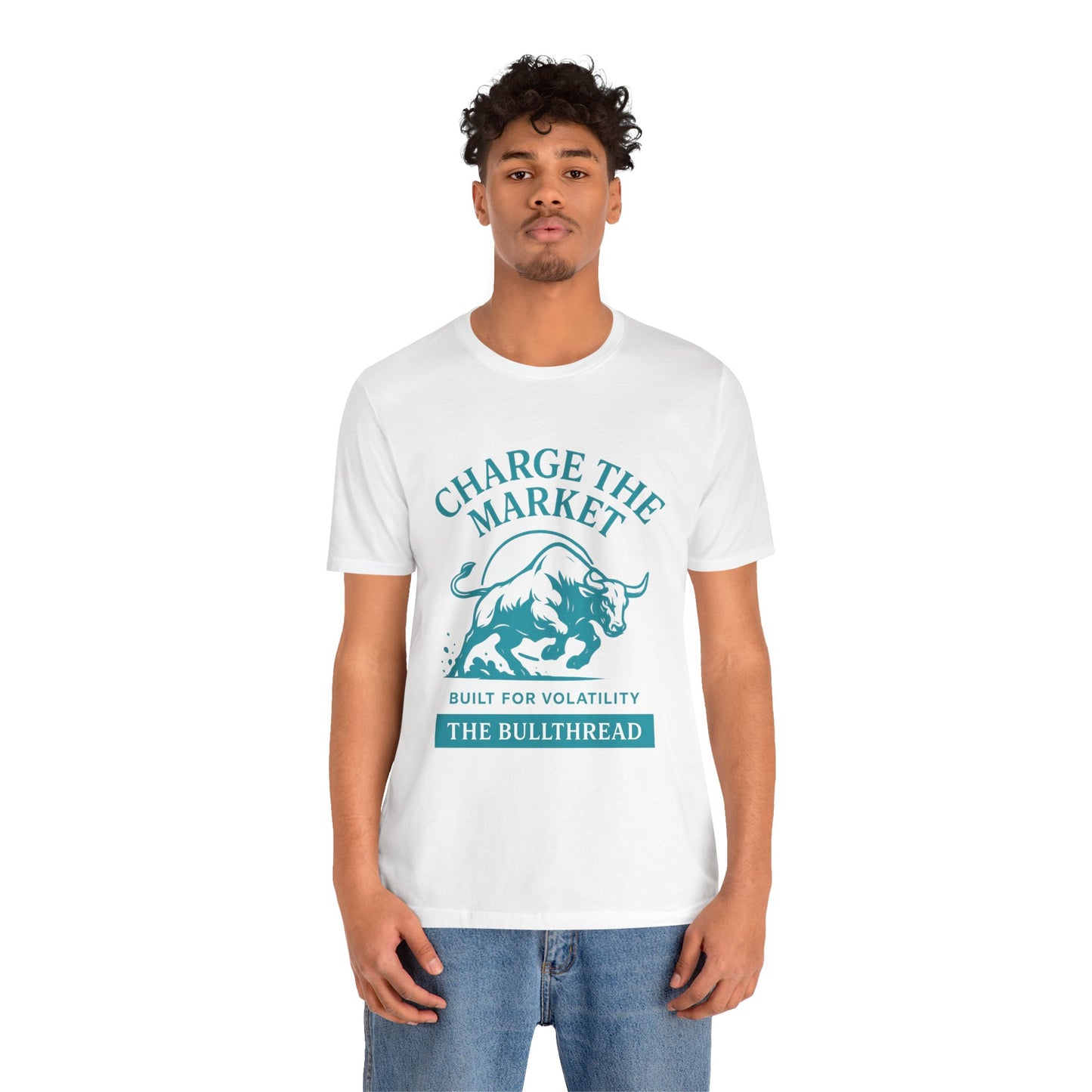 Charge the Market - Turquoise Bull Crypto Investor Shirt.
