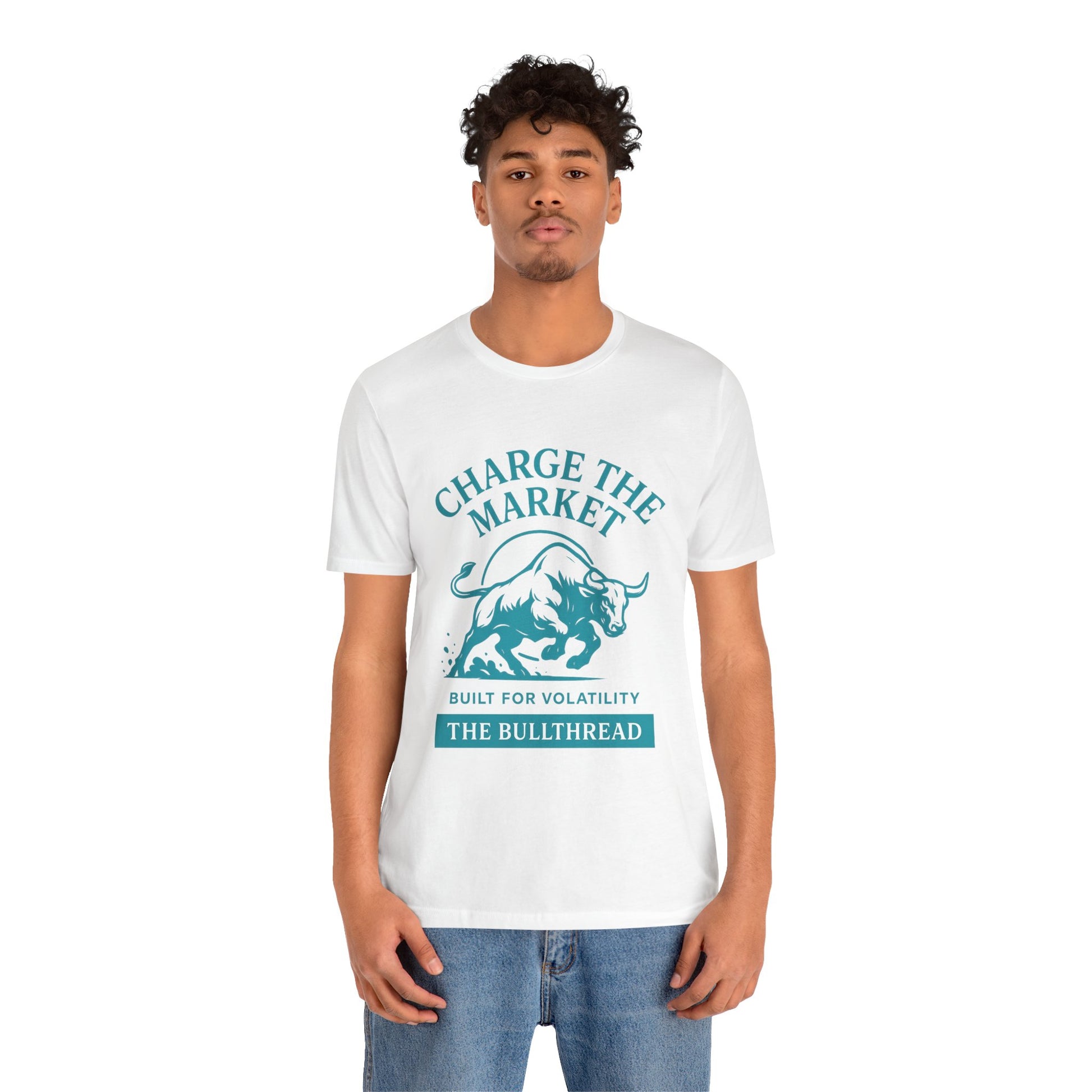 Charge the Market - Turquoise Bull Crypto Investor Shirt.