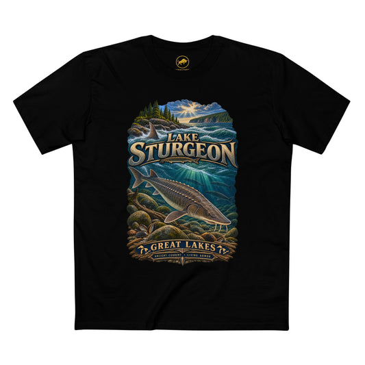 Lake Sturgeon Fishing Shirt: Great Lakes Freshwater Fish Naturalist Tee.