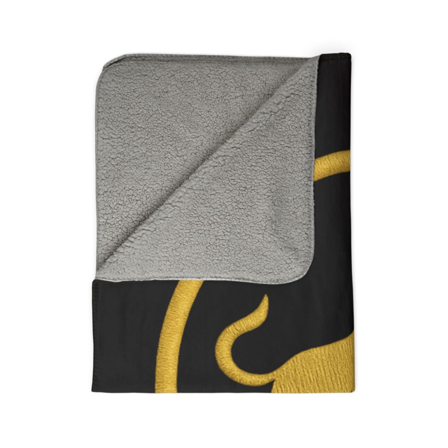 Premium Sherpa Fleece Blanket - Luxury Black & Gold Print 60x80 Oversized Throw by TheBullThread