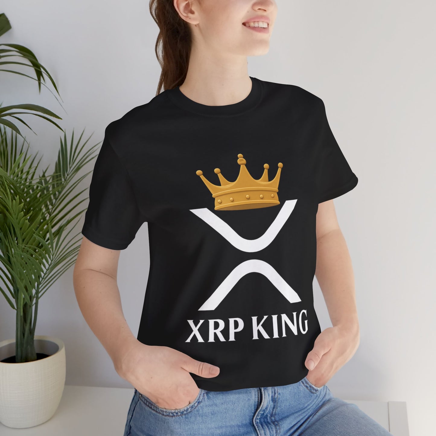 Premium XRP Crypto T-Shirt - XRP King Crowned Royalty Design by TheBullThread