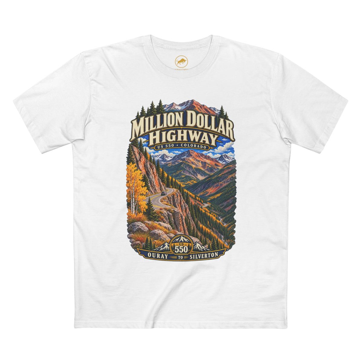 Million Dollar Highway Shirt, US 550 Colorado T Shirt, Ouray Silverton Scenic Byway Tee, San Juan Mountains Road Trip Gift.