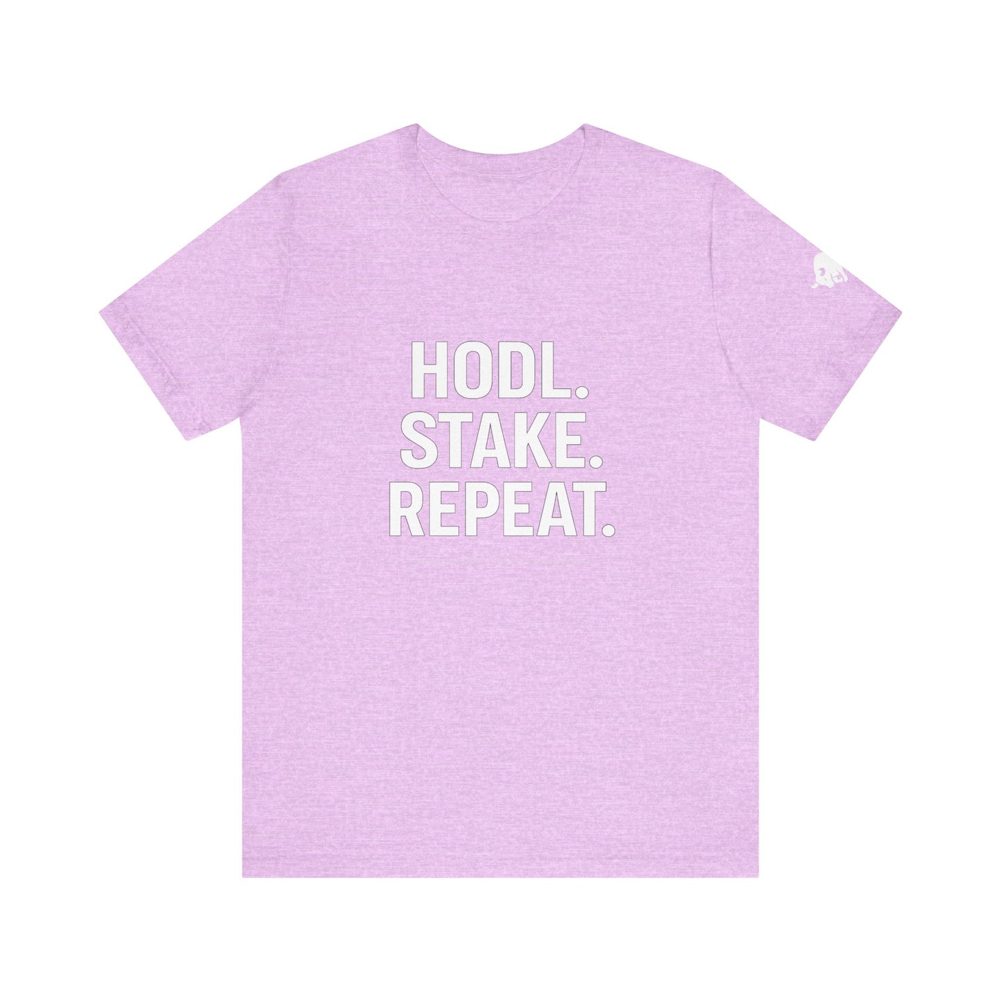 Premium Crypto Tee – HODL Stake Repeat Minimalist Streetwear by TheBullThread