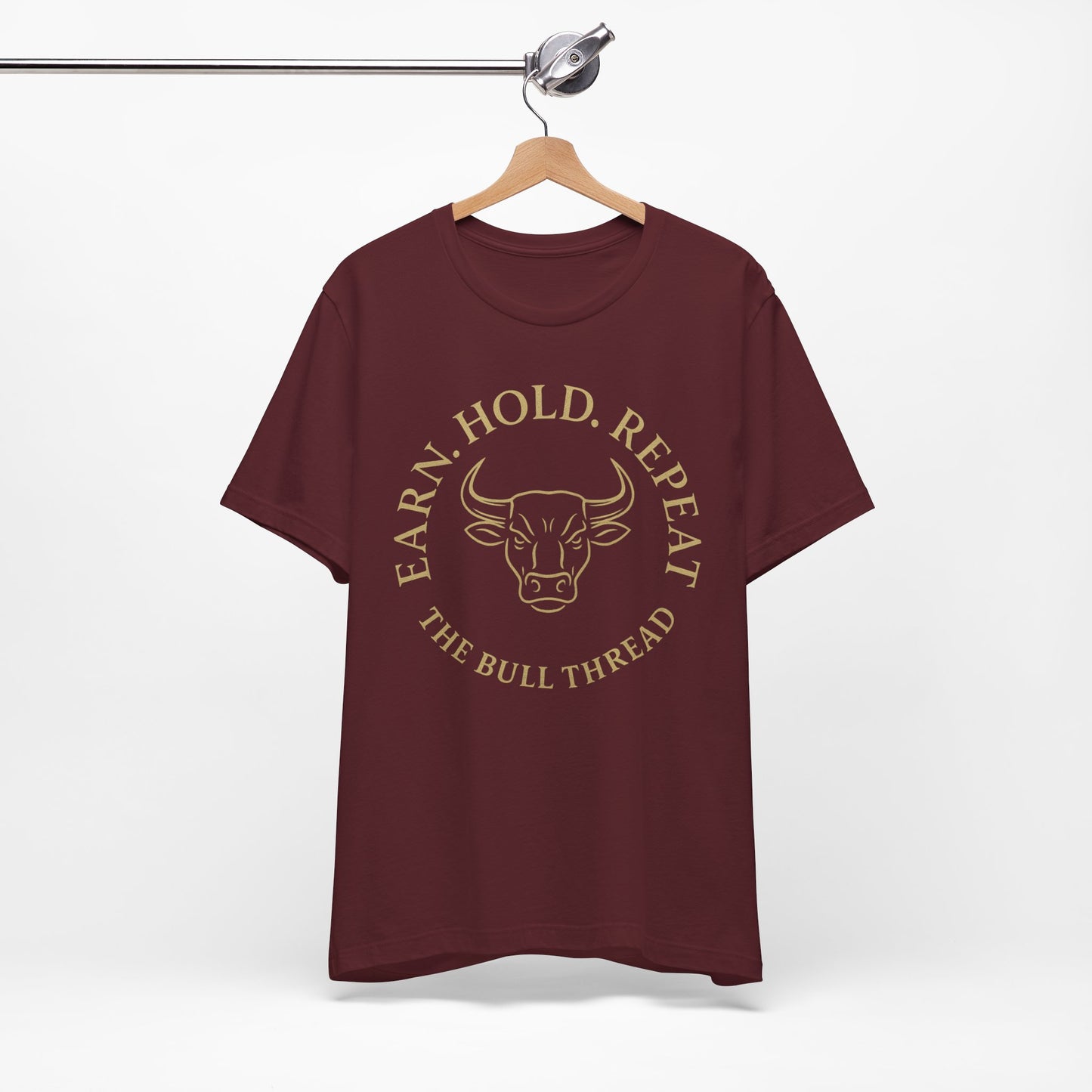 Premium Crypto Investor Tee - Earn Hold Repeat Emblem by TheBullThread