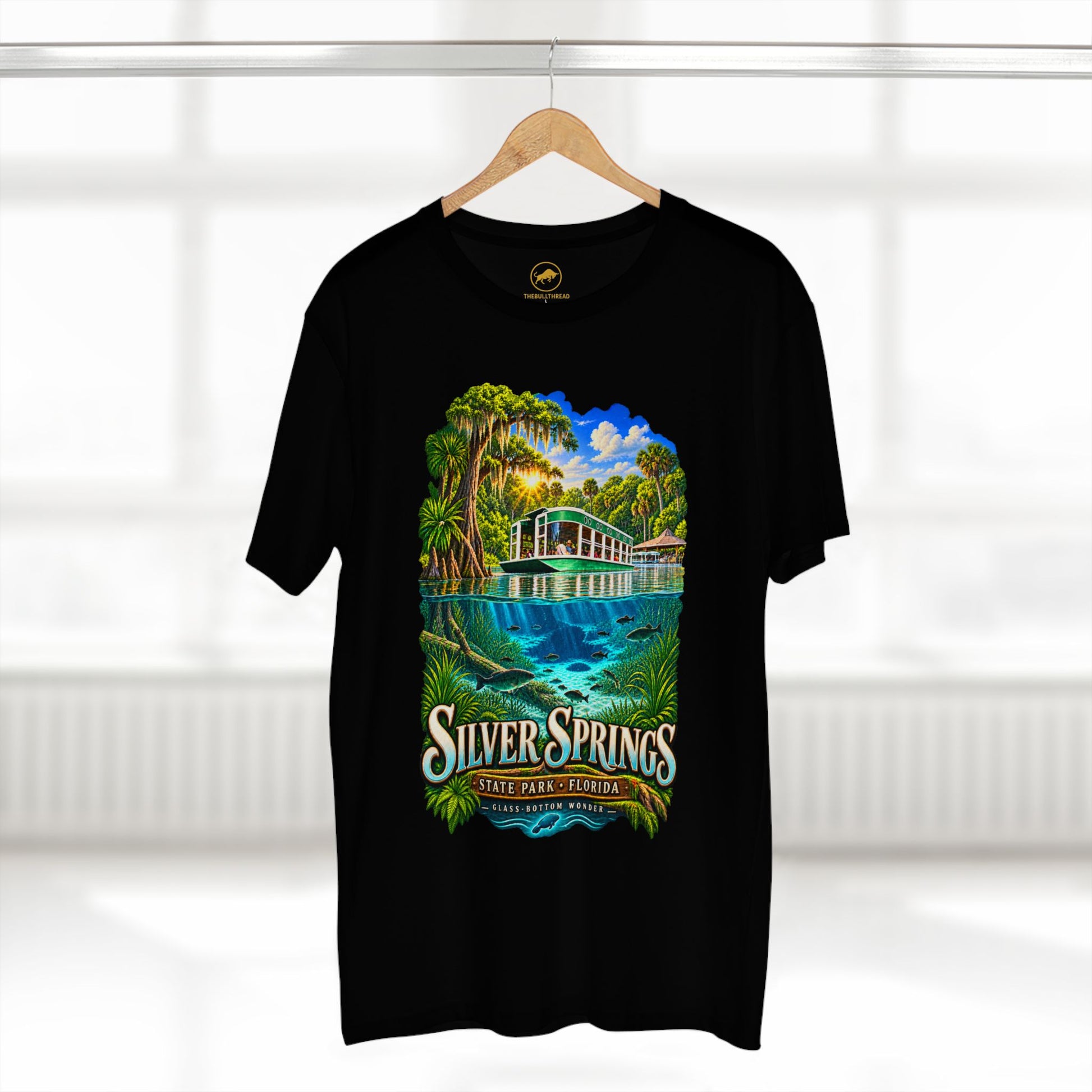 Silver Springs State Park Shirt, Vintage Florida Glass-Bottom Boat Graphic Tee.