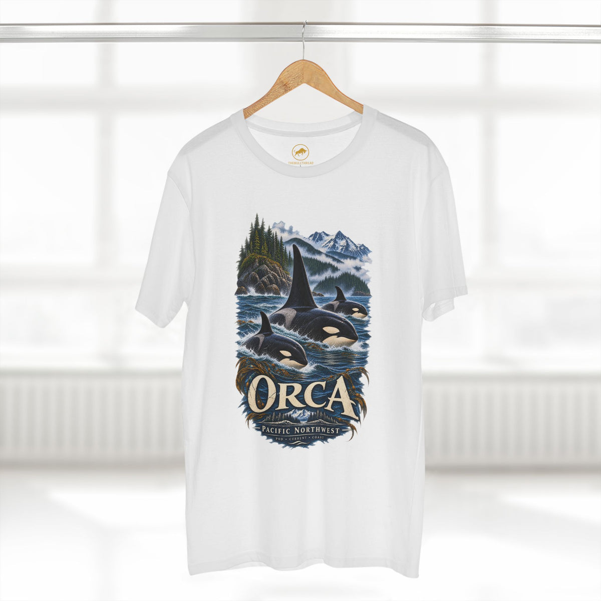 Orca Shirt, Pacific Northwest Killer Whale Graphic Tee, PNW Whale Watching T-Shirt.