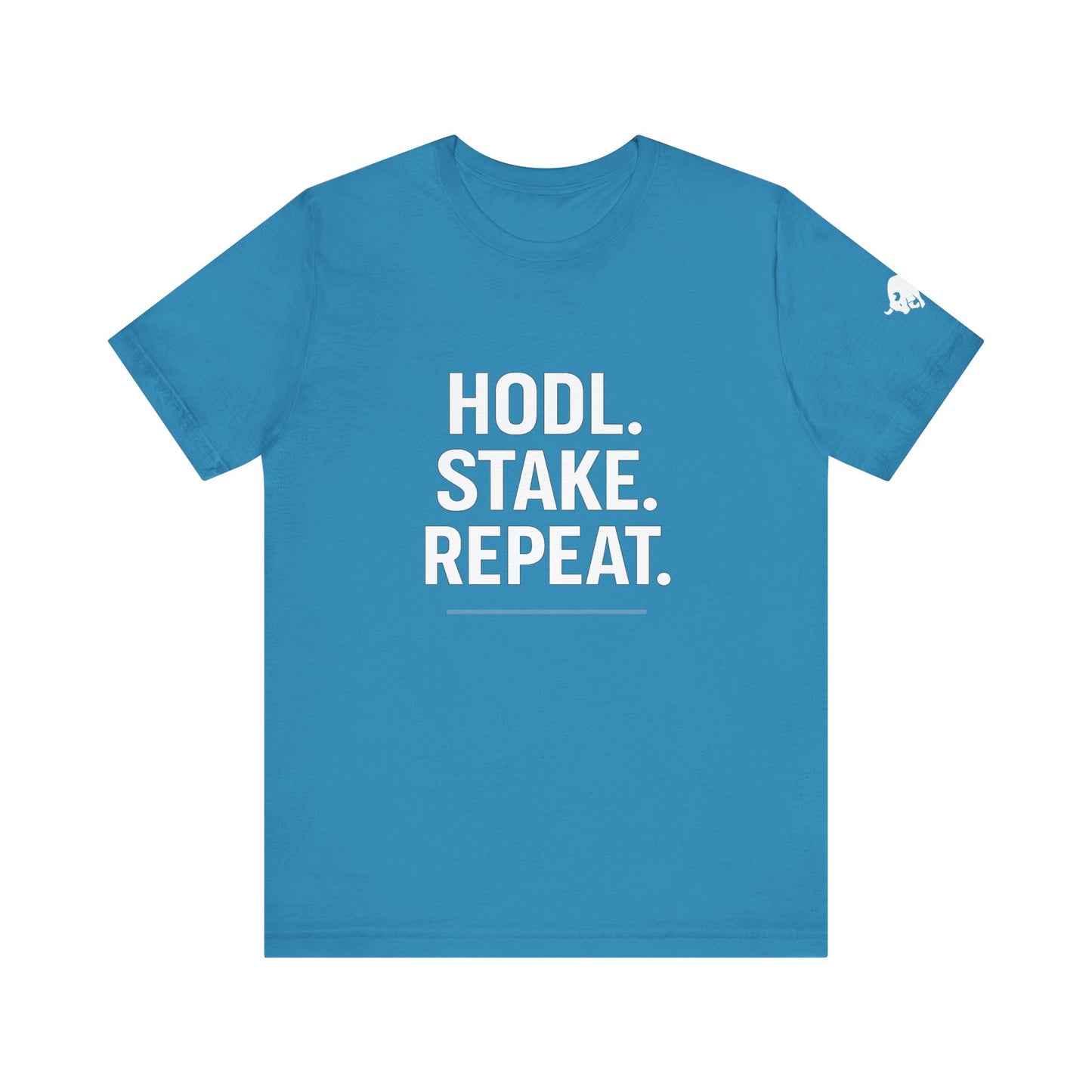 Premium Crypto Tee – HODL Stake Repeat Minimalist Streetwear by TheBullThread