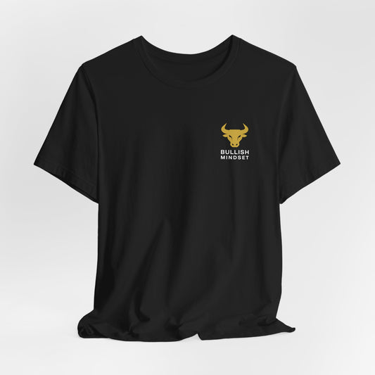Premium Black Crypto T-Shirt - Bullish Mindset Gold Bull Logo We Hold We Build We Win by TheBullThread