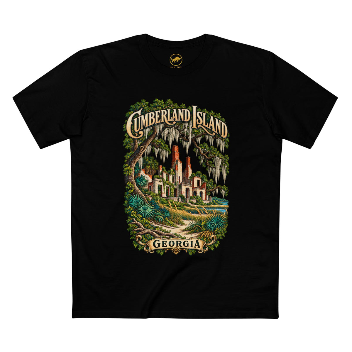 Cumberland Island Georgia Shirt - Dungeness Ruins and Live Oak Coastal Tee.