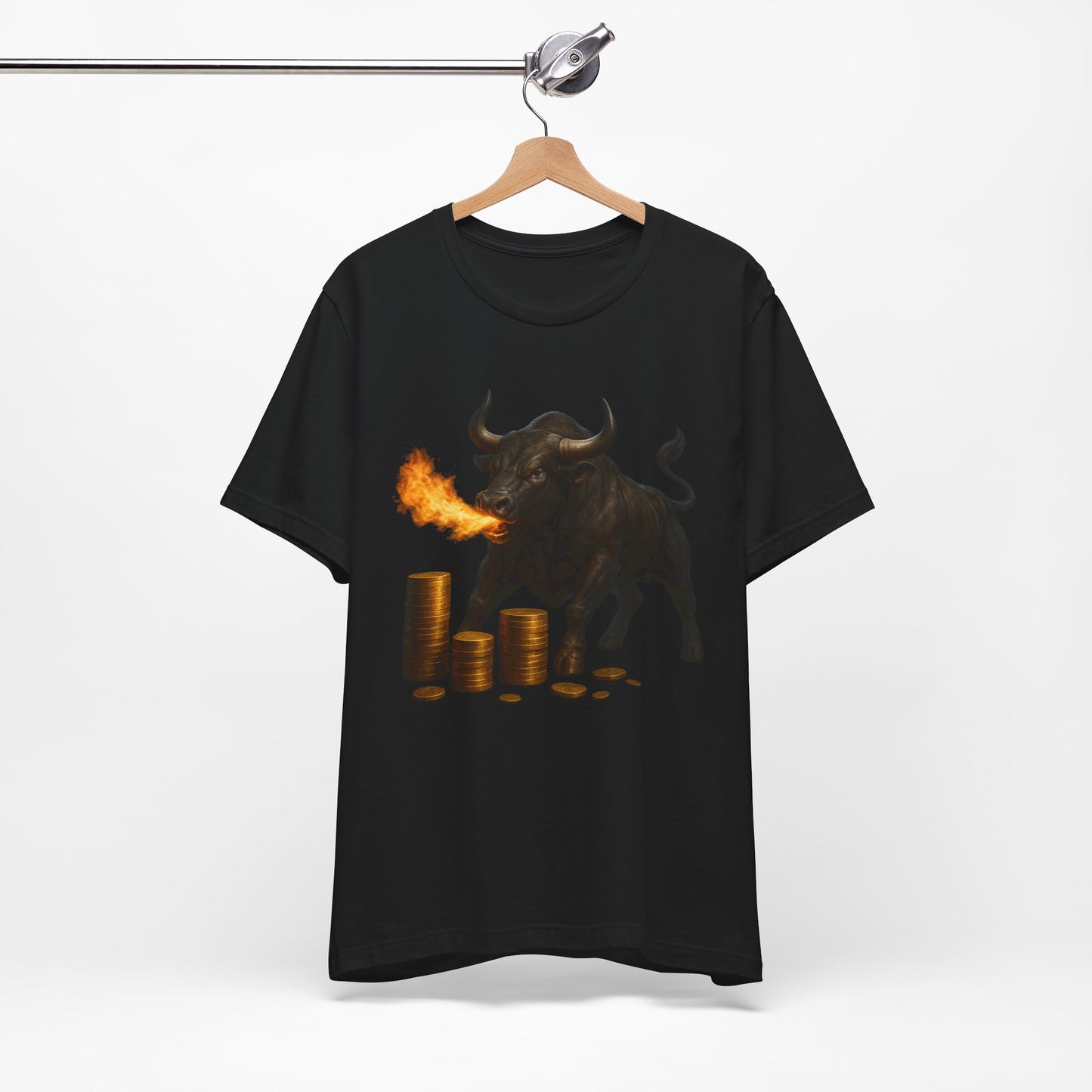 Fire Breathing Bull Shirt - Motivational Unstoppable Force Tee | Powerful Wealth Mindset Streetwear by TheBullThread