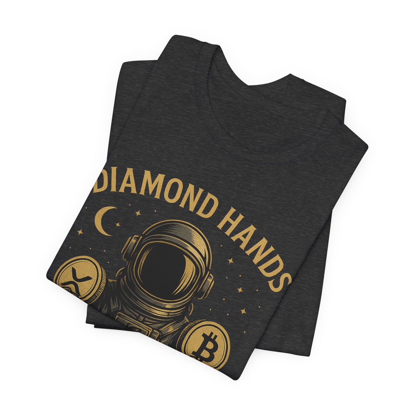 Premium Space Crypto T-Shirt – Bitcoin XRP Astronaut Diamond Hands Design by TheBullThread