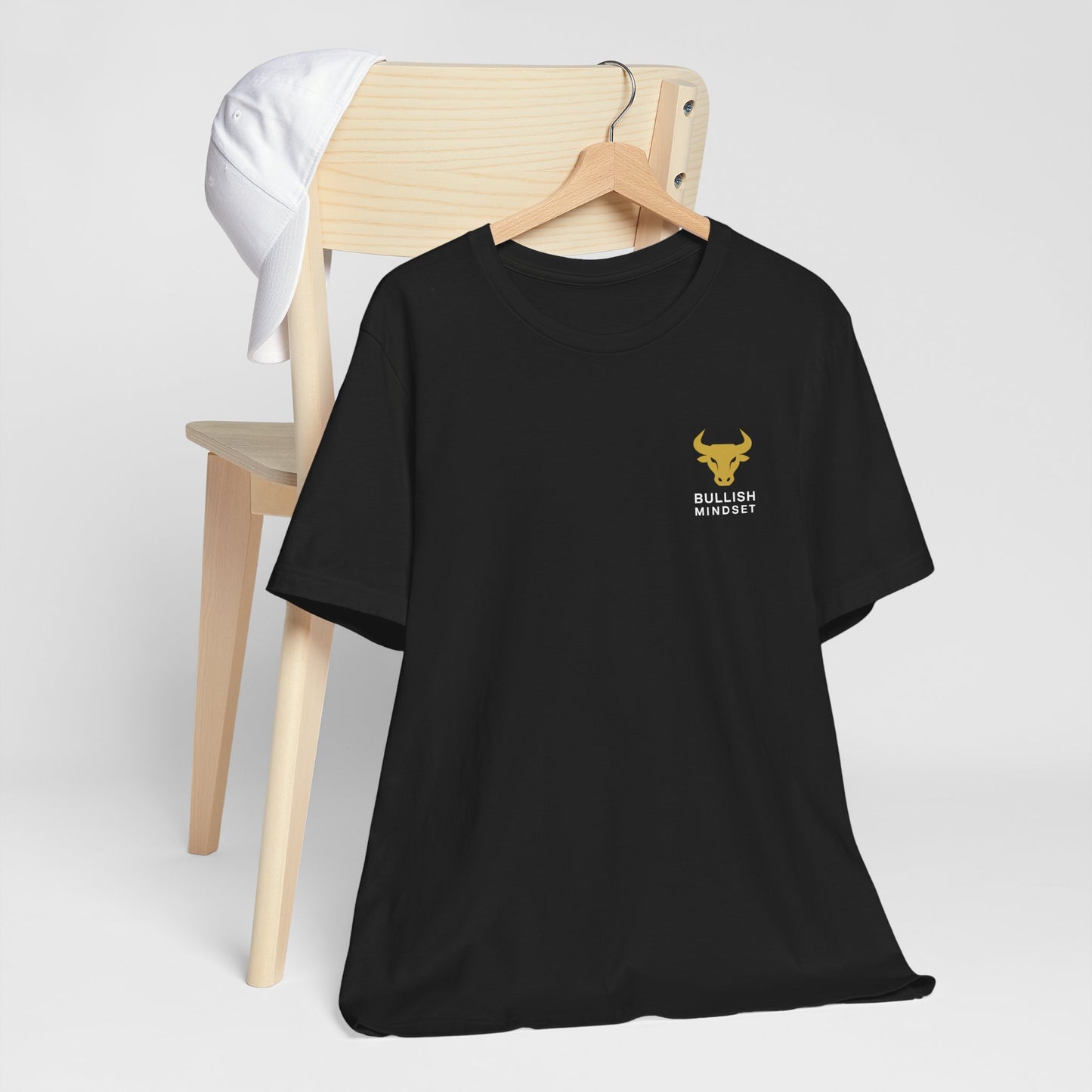Premium Black Crypto T-Shirt - Bullish Mindset Gold Bull Logo We Hold We Build We Win by TheBullThread