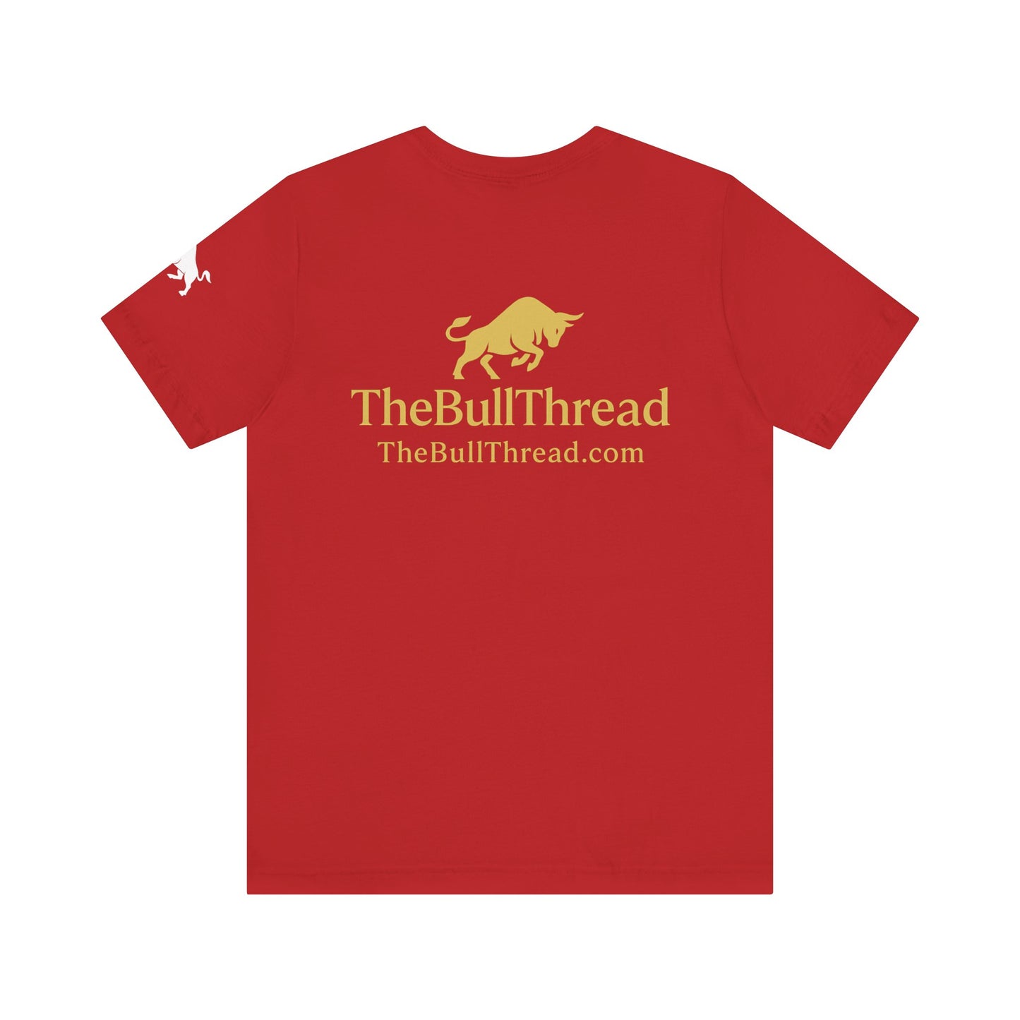 Luxury Crypto Tee - Blessed and Bullish Gold Bull Faith & Finance Design by TheBullThread