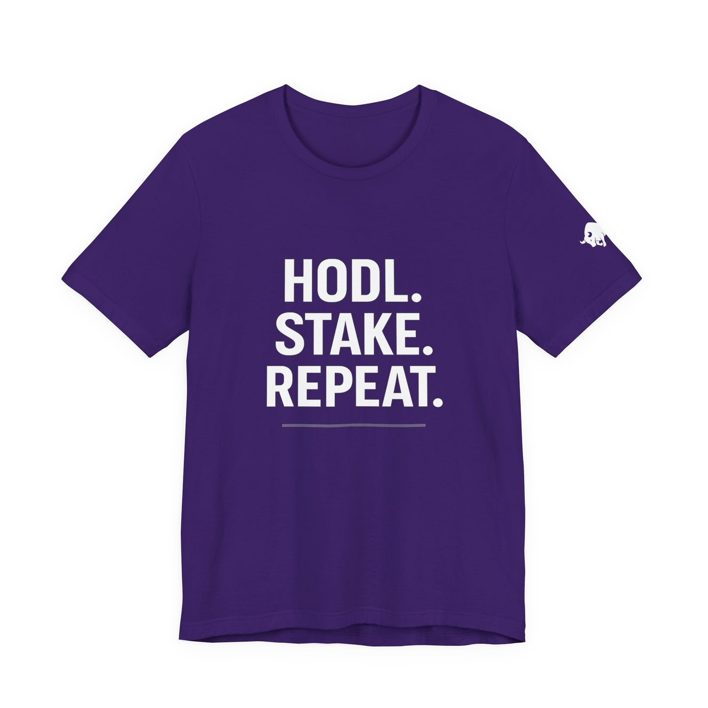 Premium Crypto Tee – HODL Stake Repeat Minimalist Streetwear by TheBullThread