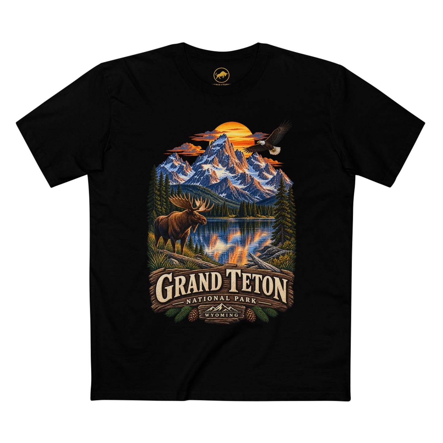 Grand Teton National Park Shirt, Wyoming Moose Mountain Graphic Tee, Rocky Mountain Wildlife T-Shirt, Vintage Outdoor Adventure Gift.