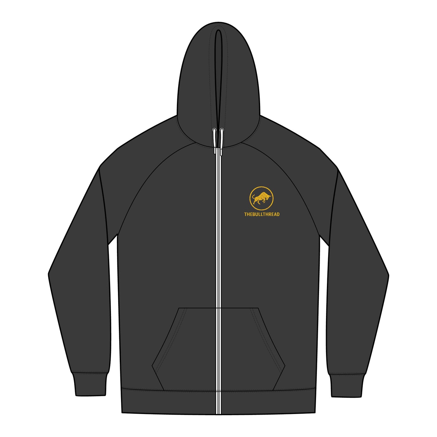 Premium Full-Zip Hoodie - Sueded Black Heather Edition by TheBullThread