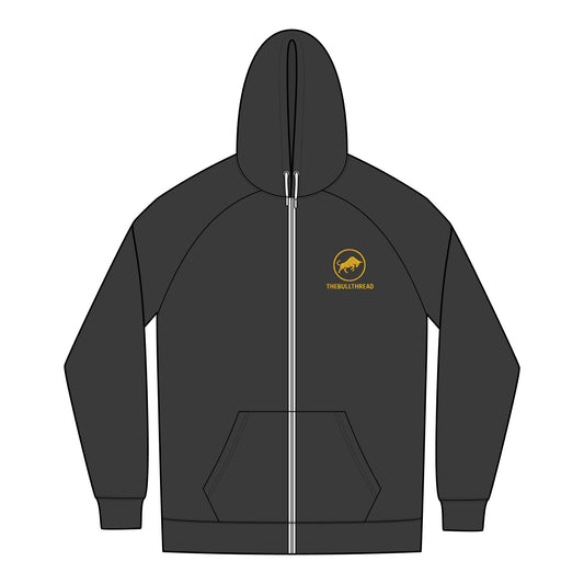Premium Full-Zip Hoodie - Sueded Black Heather Edition by TheBullThread