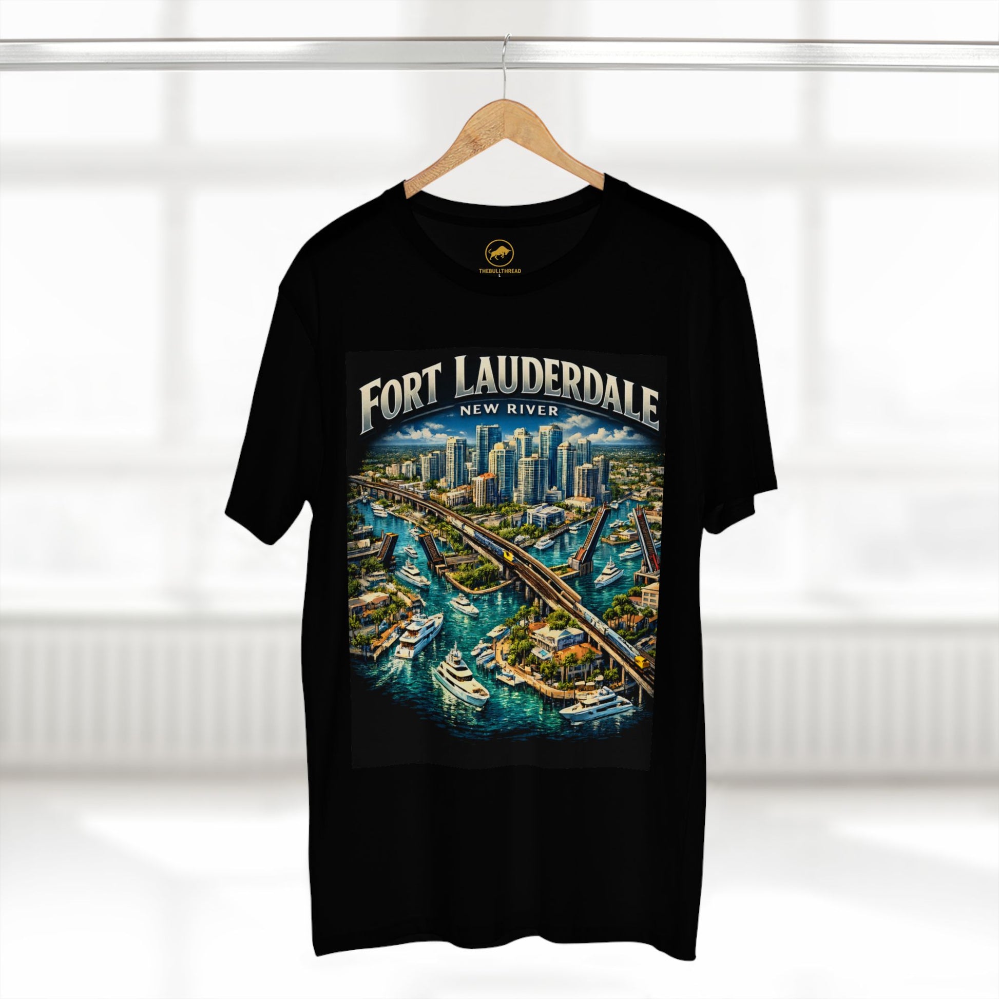 Fort Lauderdale New River Shirt, Premium Florida Skyline Tee, Las Olas Bridge Graphic T-Shirt, Coastal Yacht City Shirt.