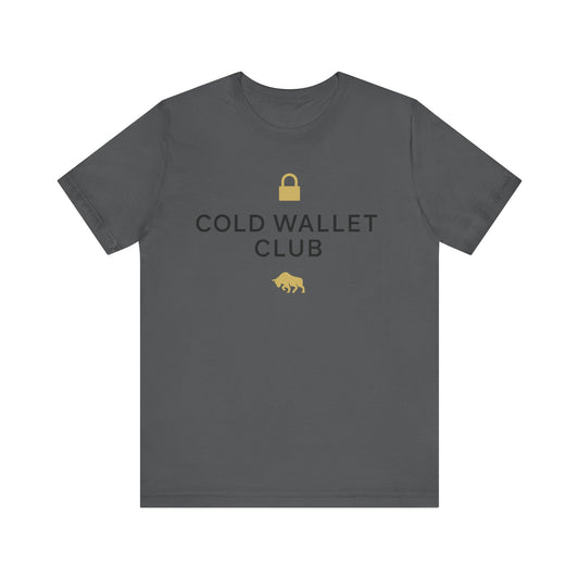 Premium Crypto Investor Shirt - Cold Wallet Club Gold Lock & Bull Design by TheBullThread