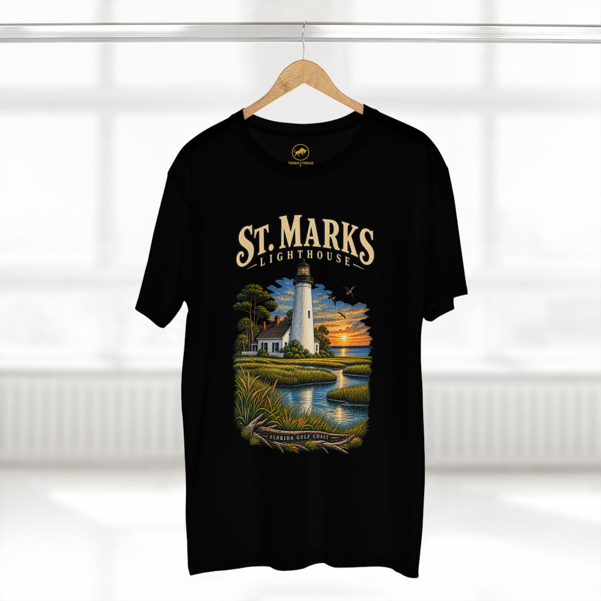 St. Marks Lighthouse Florida T-Shirt, Vintage Gulf Coast Lighthouse Graphic Tee.