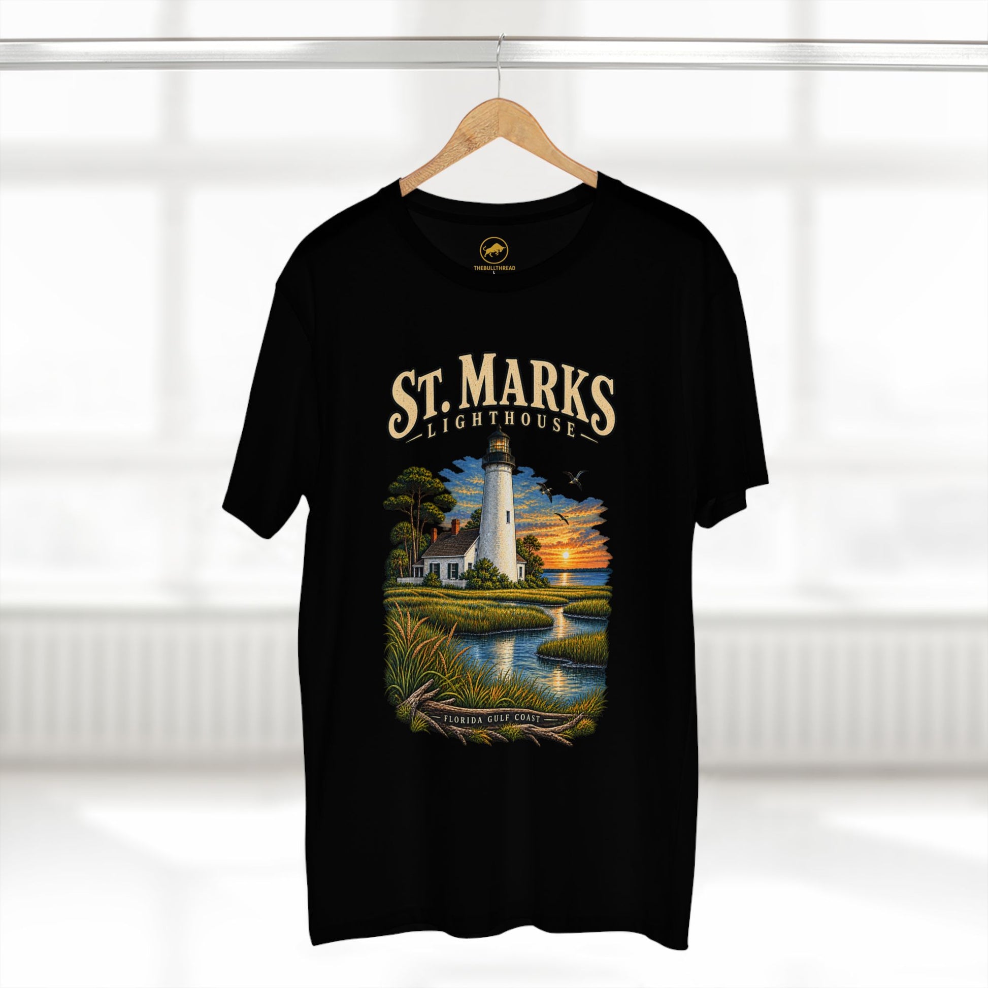St. Marks Lighthouse Florida T-Shirt, Vintage Gulf Coast Lighthouse Graphic Tee.