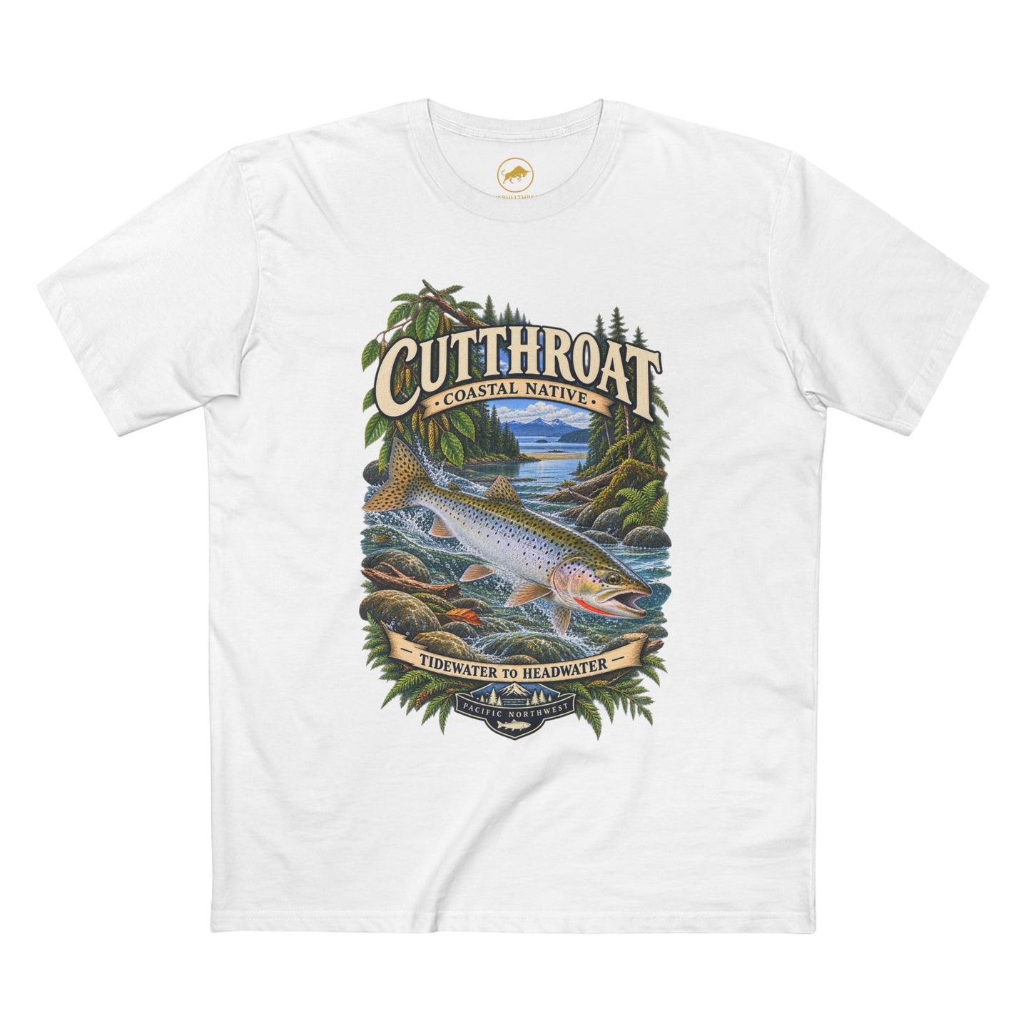 Cutthroat Trout Shirt, Pacific Northwest Fly Fishing Tee, Coastal Sea Run Trout Angler Gift.