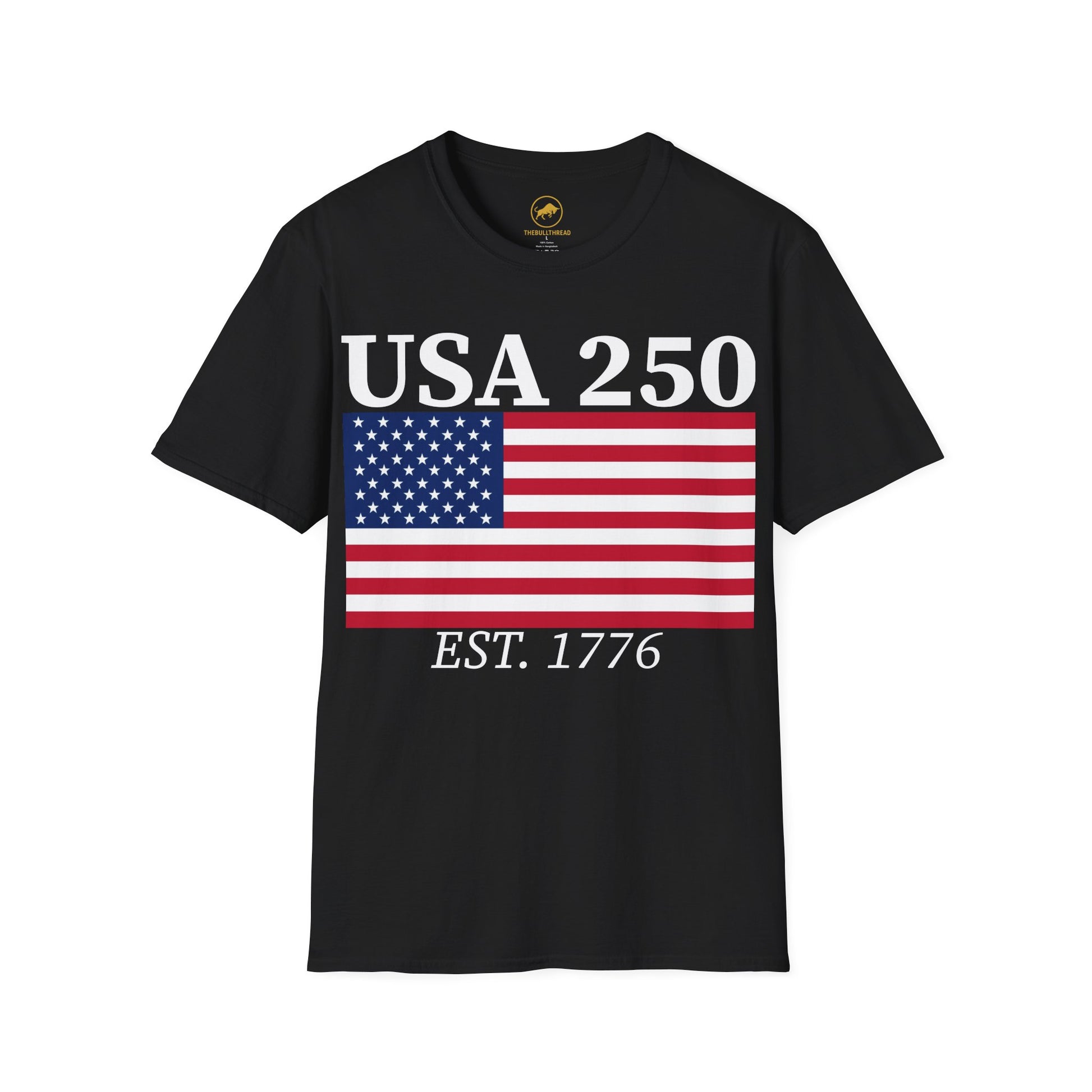 USA 250 EST 1776 Patriotic American Flag Shirt Premium Softstyle Tee Fourth of July USA 250th Anniversary T-Shirt.