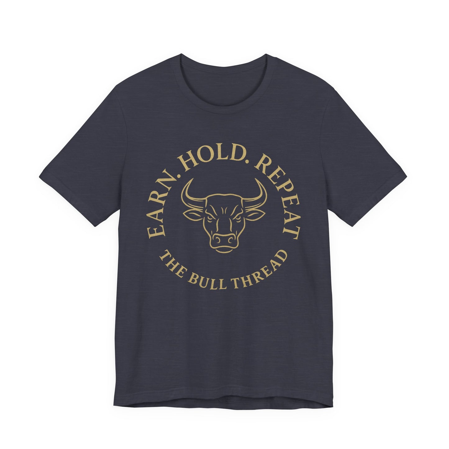 Premium Crypto Investor Tee - Earn Hold Repeat Emblem by TheBullThread