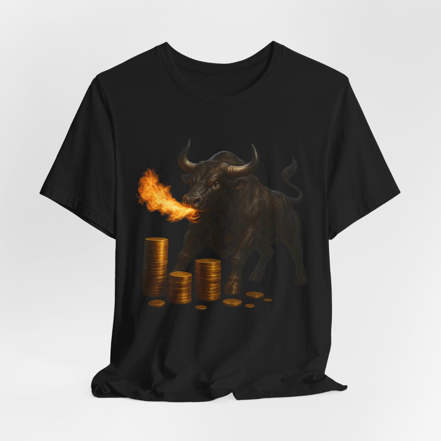 Fire Breathing Bull Shirt - Motivational Unstoppable Force Tee | Powerful Wealth Mindset Streetwear by TheBullThread
