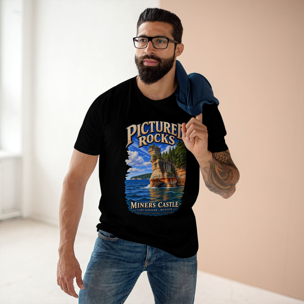 Pictured Rocks Miners Castle Shirt - Lake Superior Michigan T-Shirt, Upper Peninsula Great Lakes Travel Tee.